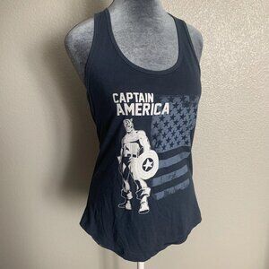 Marvel Captain America Steve Rogers Patriotic Blue White Small Tank Top